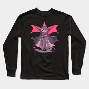 Halloween Bat Witch Pink Long Sleeve T-Shirt